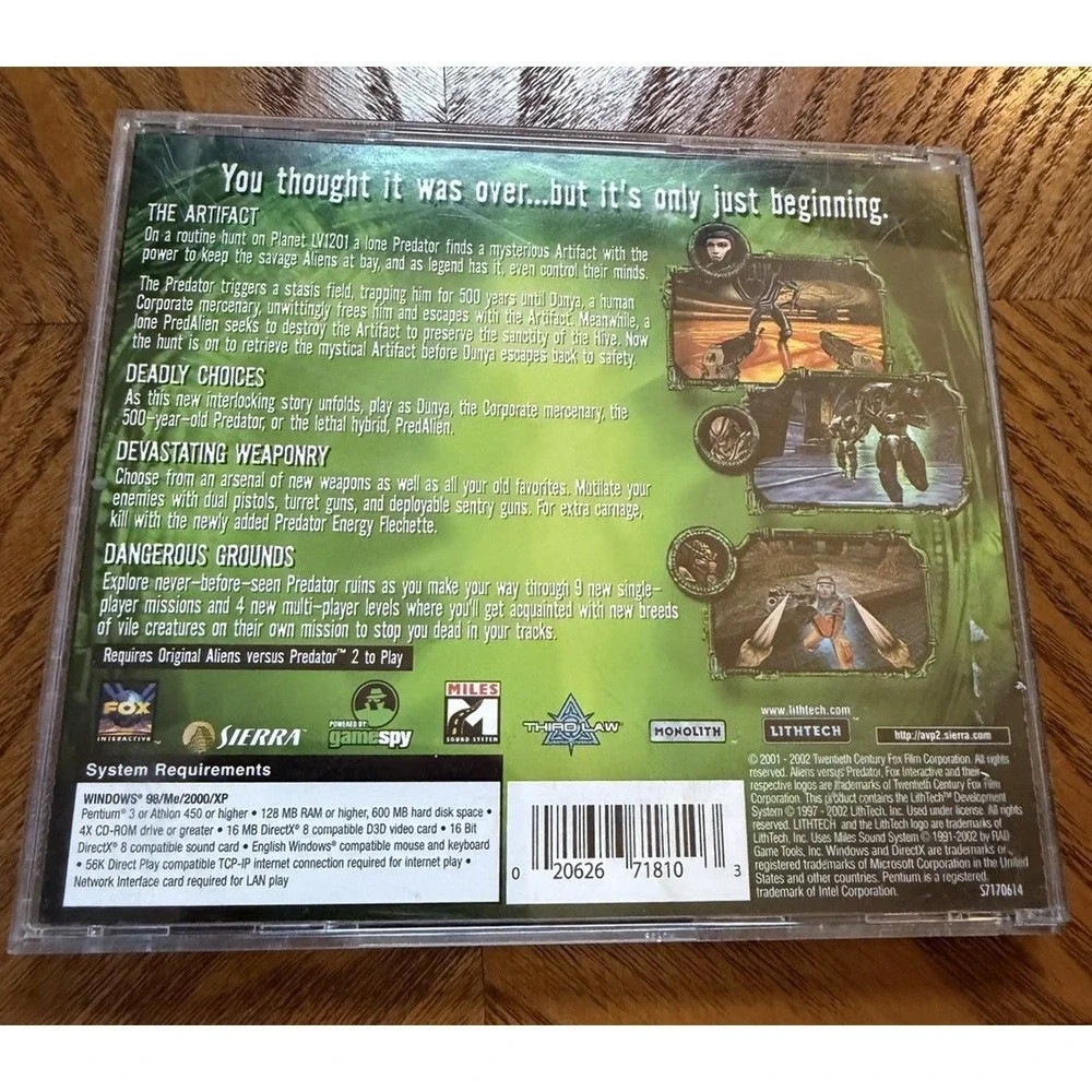 Aliens VS Predator 2: Primal Hunt (PC, 2002) - Expansion Pack